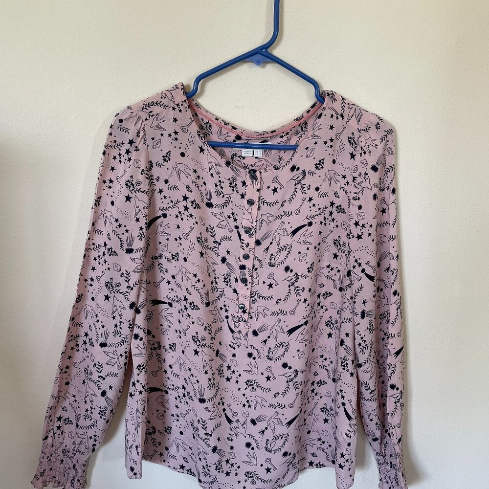 Boden USA silky, printed blouse, Size 8.